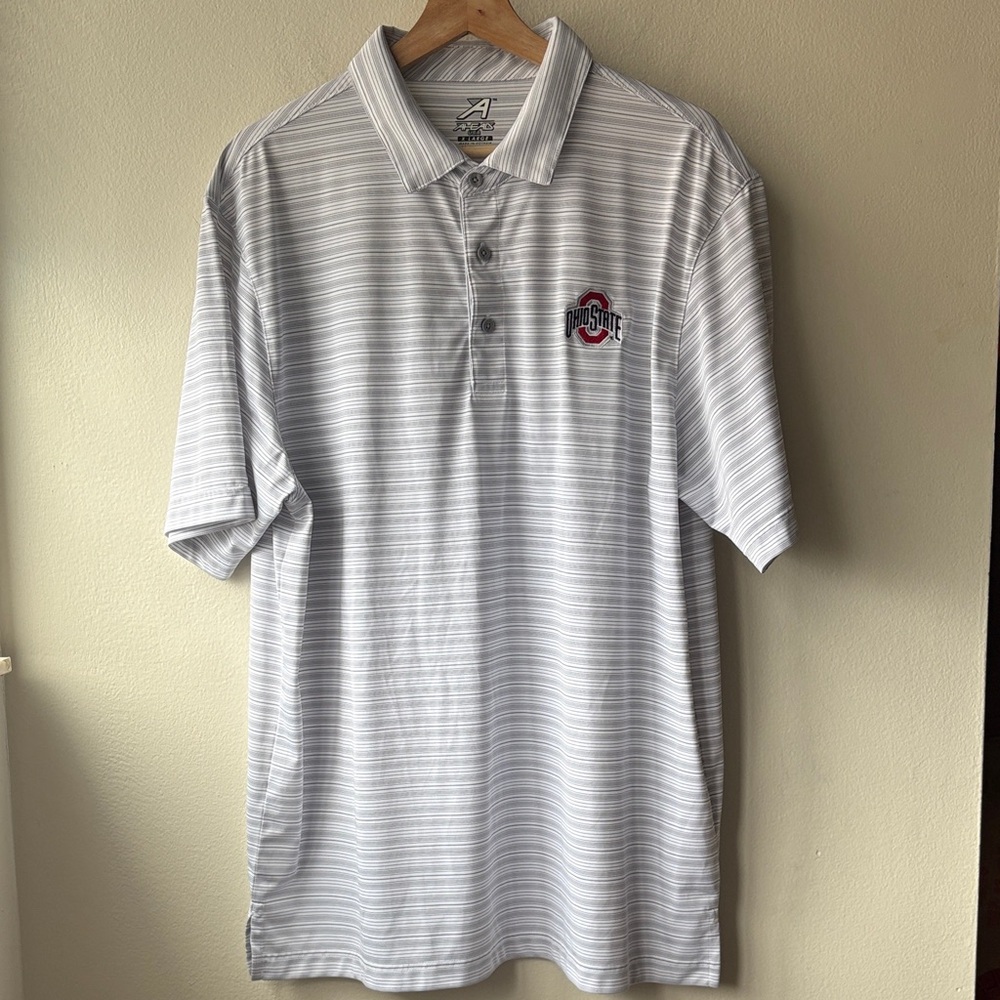 Ahead USA Men’s Ohio State Striped Polo Size XL